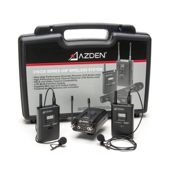 azden-330lt-2.jpg Azden UHF Dual-Channel Wireless Mic System with Two Bodypacks