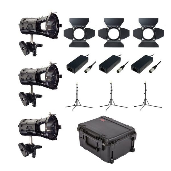 bls5c-ps-3lkit.jpg Hive Lighting Bee 50-C Par Spot 3 Light Kit with 3 Stands and Case (Custom Foam)