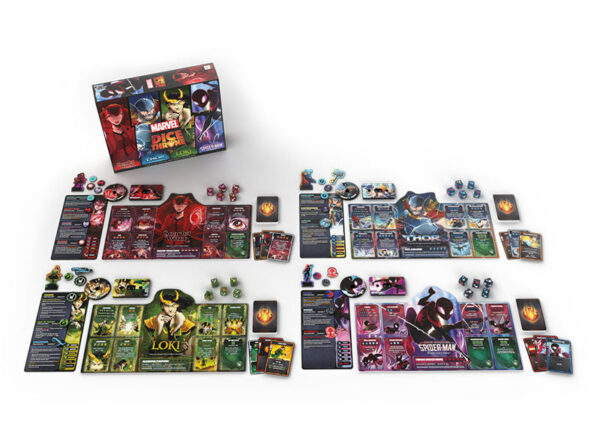 Marvel Dice Throne 4-Hero Box Scarlet Witch, Thor, Loki, Spider-Man